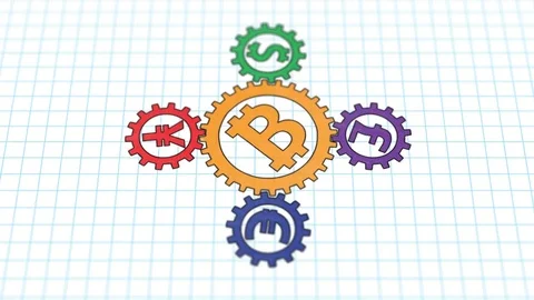 Dependency - rotating cogwheels endless loop Stock Footage 79727832