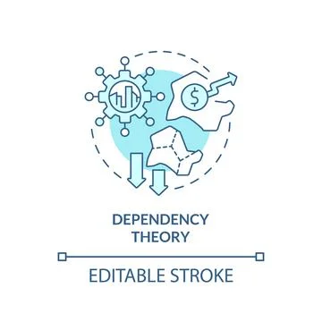 Dependency theory turquoise concept icon Stock Illustration