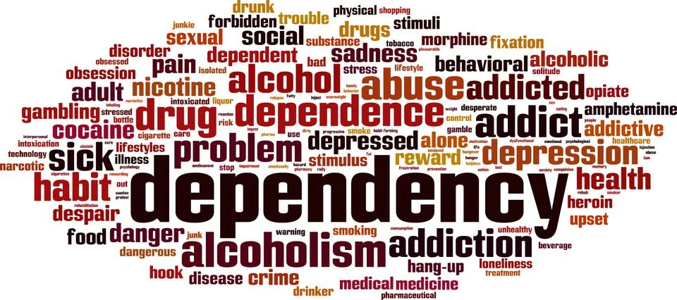 Dependency word cloud Stock Illustration