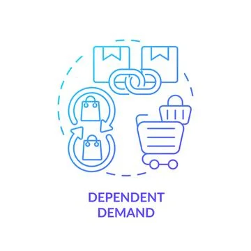 Dependent demand blue gradient concept icon Stock Illustration