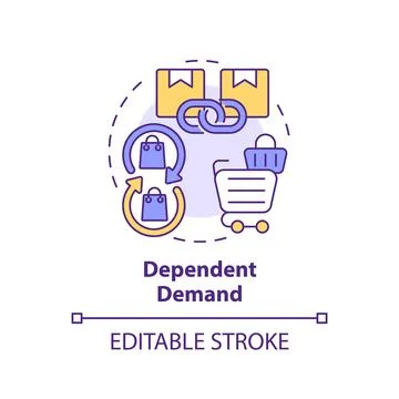 Dependent demand multi color concept icon Stock Illustration