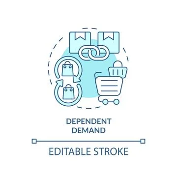 Dependent demand soft blue concept icon Stock Illustration