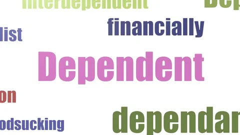 Dependent Tag Cloud Animated On White Background Video stock 107218623