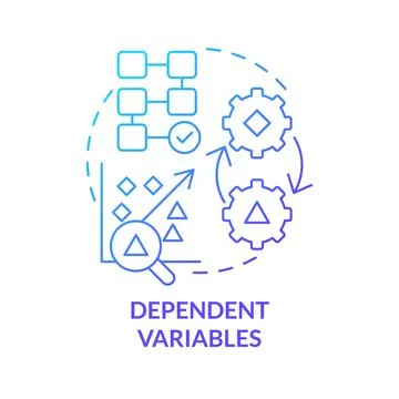 Dependent variables blue gradient concept icon Stock Illustration