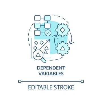 Dependent variables turquoise concept icon Stock Illustration