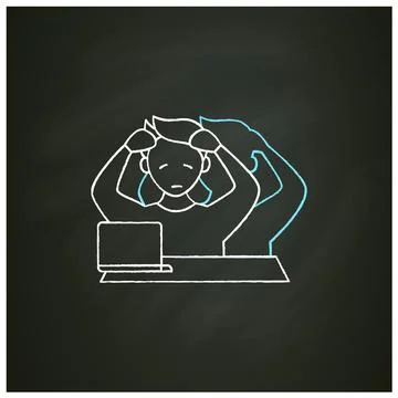 Depersonalization chalk icon Stock Illustration