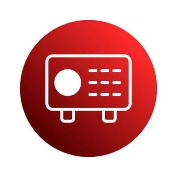 Depicting a stylized safe within a red circle represents security assurance.. Stock Illustration