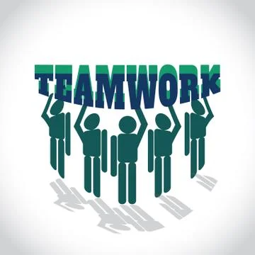 Depicting Teamwork Stock Illustration