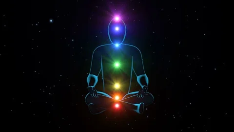 Depiction of 7 chakras in human body, Me... | Stock Video | Pond5