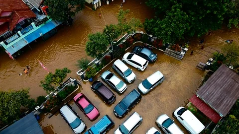 Depiction of flooding. devastation wrought after massive natural disasters. Stock Footage 125403590