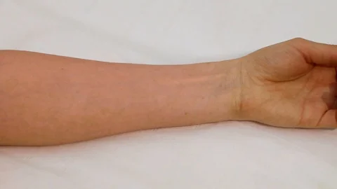 Depilation cream is applied to the hand Video stock 126338432