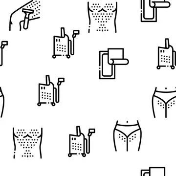 Depilation Procedure Seamless Pattern Vector Illustrazione stock