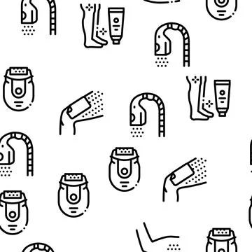 Depilation Procedure Seamless Pattern Vector Stock Illustration
