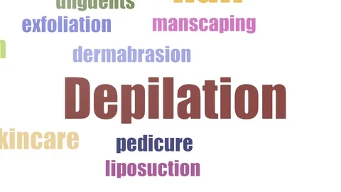 Depilation Tag Cloud Animated On White Background Stock Footage 103654118