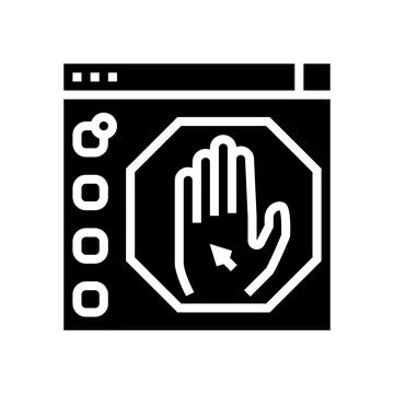 Deplatforming system glyph icon vector illustration Stock Illustration