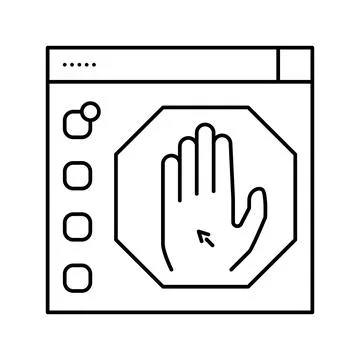 Deplatforming system line icon vector illustration Ilustración de archivo
