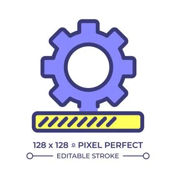 Deploy pixel perfect line color icon Stockillustratie