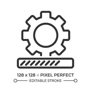 Deploy pixel perfect line icon Stock Illustration