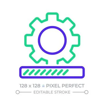 Deploy pixel perfect two color line icon Illustrazione stock