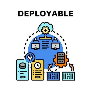 Deployable software system developing and managing services Illustrazione stock