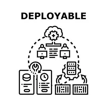 Deployable software system developing and managing services Stock Illustration