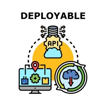 Deployable technology concept with api and monitoring Stock Illustration