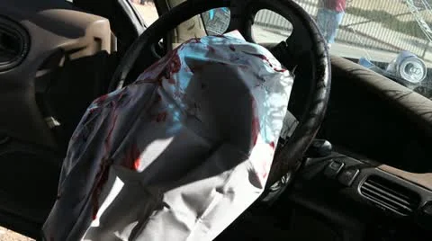 Deployed Airbag Stock Footage 12334386