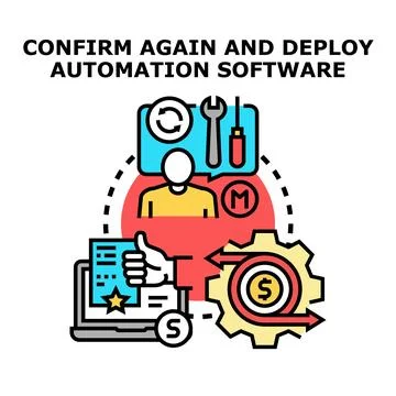 Deploying automation software confirming successful integration and revenue 스톡 일러스트