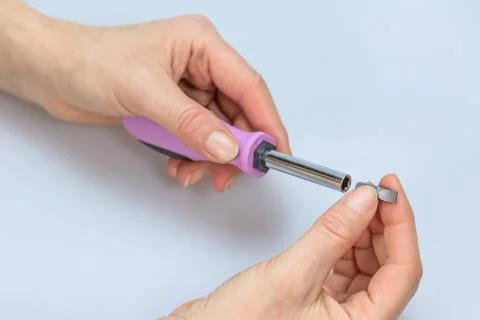 Deploying a bit  on screwdriver Stock Photos