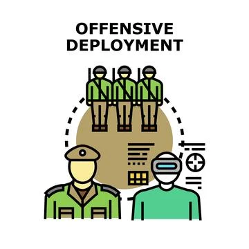 Deploying military forces planning strategic operation Stock Illustration