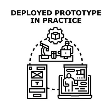 Deploying prototype in practice from development to user experience Stock Illustration