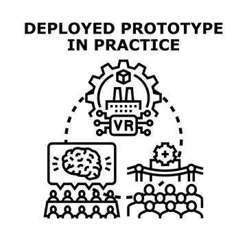 Deploying prototype in virtual reality development process Stock Illustration