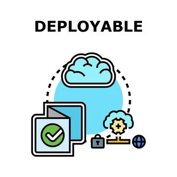 Deploying software application solutions on global cloud infrastructure Stock Illustration