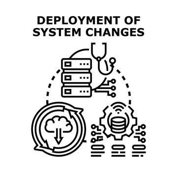 Deploying system changes and data lifecycle management Stock Illustration