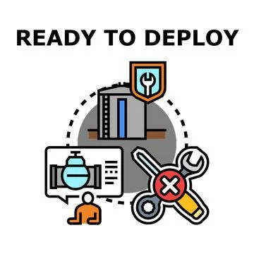 Deploying system infrastructure with maintenance and security Stock Illustration