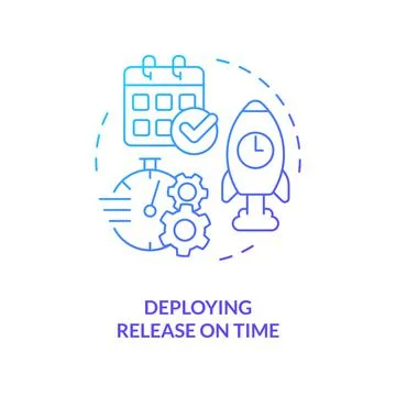 Deploying on time blue gradient concept icon Illustrazione stock