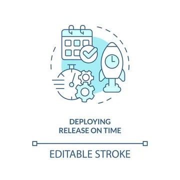 Deploying on time turquoise concept icon Stock-Illustration