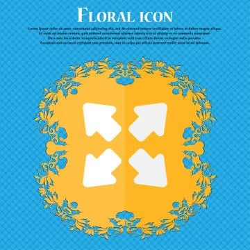 Deploying video, screen size . Floral flat design on a blue abstract backgrou Stock Illustration