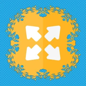 Deploying video, screen size . Floral flat design on a blue abstract background Stock Illustration