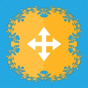 Deploying video, screen size . Floral flat design on a blue abstract background Stock Illustration