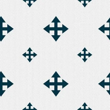 Deploying video, screen size icon sign. Seamless pattern with geometric textu Stock Illustration