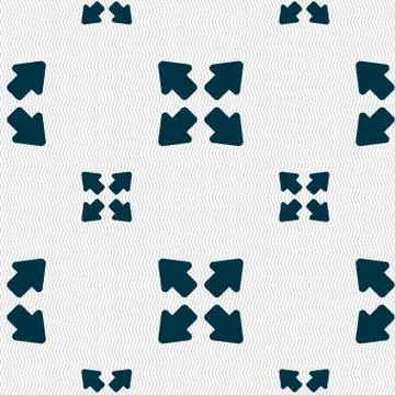 Deploying video, screen size icon sign. Seamless pattern with geometric textu Stock Illustration