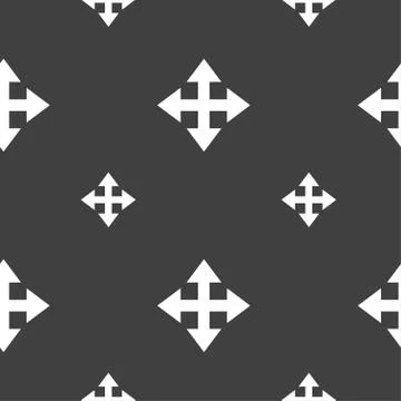 Deploying video, screen size icon sign. Seamless pattern on a gray background Stock Illustration