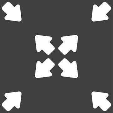 Deploying video, screen size icon sign. Seamless pattern on a gray background Stock Illustration