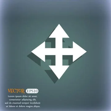 Deploying video, screen size  icon symbol on the blue-green abstract backgrou Stock Illustration