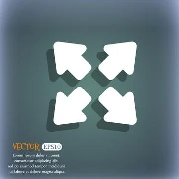 Deploying video, screen size  icon symbol on the blue-green abstract backgrou Stock Illustration