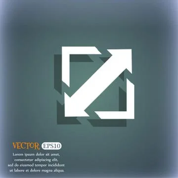 Deploying video, screen size icon sign. On the blue-green abstract background Stock Illustration