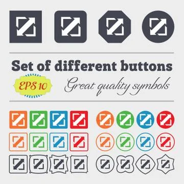 Deploying video, screen size icon sign. Big set of colorful, diverse, high-qu Stock Illustration