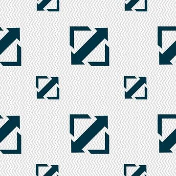 Deploying video, screen size icon sign. Seamless pattern with geometric textu Stock Illustration
