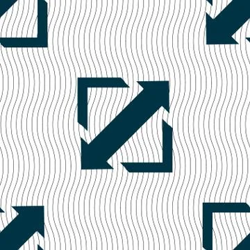 Deploying video, screen size icon sign. Seamless pattern with geometric textu Stock Illustration